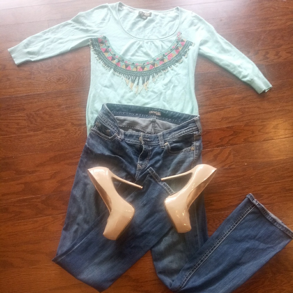 Small Eddie Bauer 3 Quarter length sweater